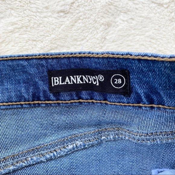 Bank NYC two faced color block denim mini skirt cut off raw frayed hem 28 - Picture 6 of 12